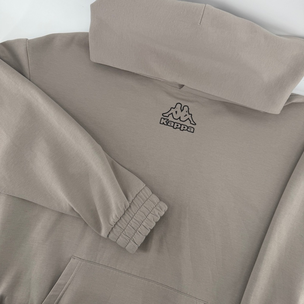 Kappa x Primark Hoodie Mens XL Taupe Gray Training Dept Graphic Pullover Street